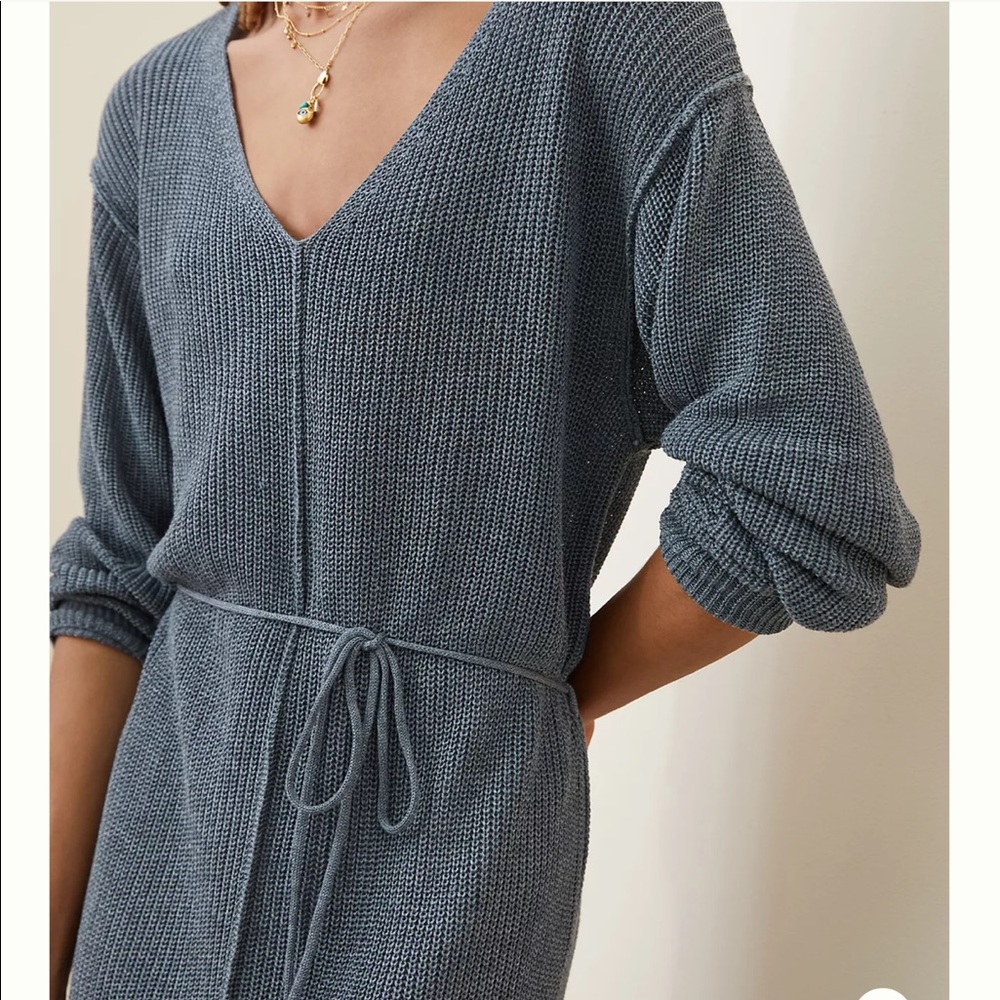 NWT Anthropologie Knit Midi Dress. Size Small. Dark Grey color - Picture 2 of 7